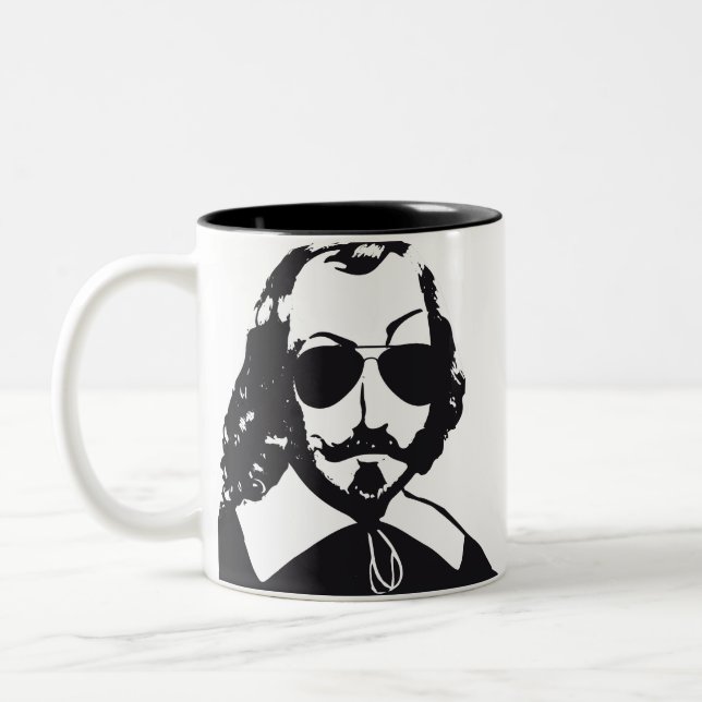 Québec Samuel Champlain Hipster lunettes aviateur Two-Tone Coffee Mug (Left)