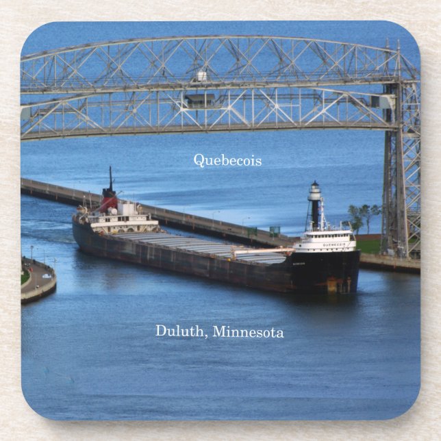 Quebecois Duluth set of 6 hard plastic coasters (Front)