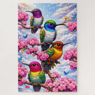 Quebra-Cabeça(Puzzle)Lindas Cores dos Beija-Flores Jigsaw Puzzle