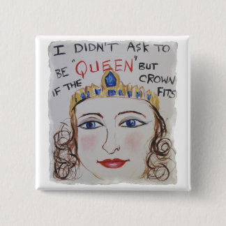 Queen 15 Cm Square Badge