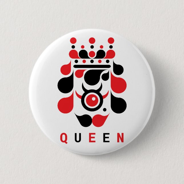 QUEEN 6 CM ROUND BADGE (Front)