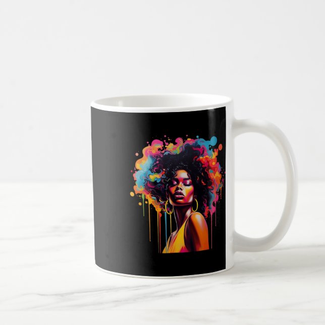 Queen Afro Melanin Dripping Juneteenth African  Coffee Mug (Right)
