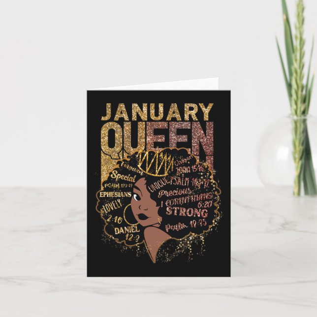 Queen Afro Melanin Girl Pray Birthday Black Histor Card (Front)
