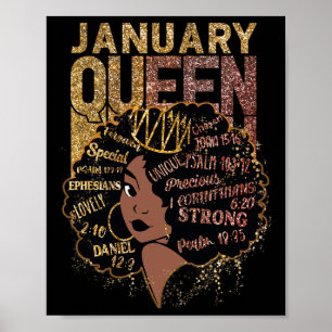 Queen Afro Melanin Girl Pray Birthday Black Histor Poster
