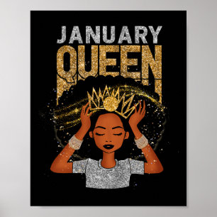Queen Afro Melanin Girl Pray Birthday Black Histor Poster