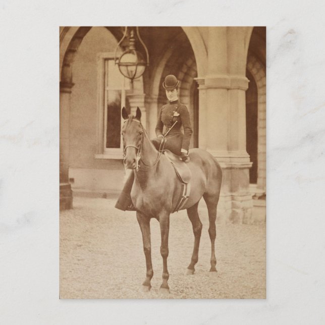 Queen Alexandra on horse sidesaddle 1870-ies Postcard (Front)