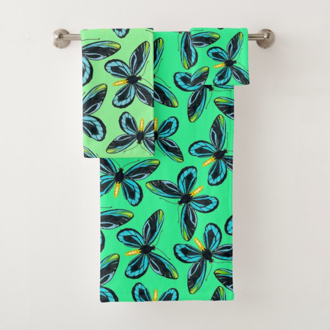 Queen Alexandra' s birdwing butterfly pattern Bath Towel Set (Insitu)