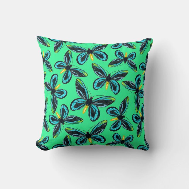 Queen Alexandra' s birdwing butterfly pattern Cushion (Front)