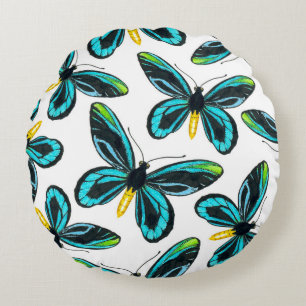 Queen Alexandra' s birdwing butterfly pattern Round Cushion