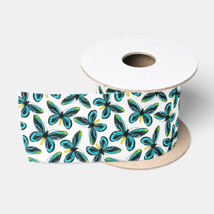 Queen Alexandra' s birdwing butterfly pattern Satin Ribbon