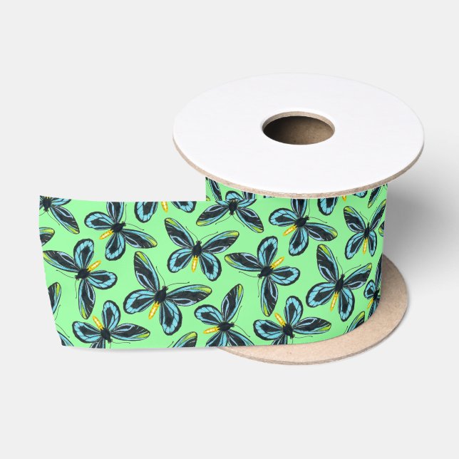 Queen Alexandra' s birdwing butterfly pattern Satin Ribbon (Spool)