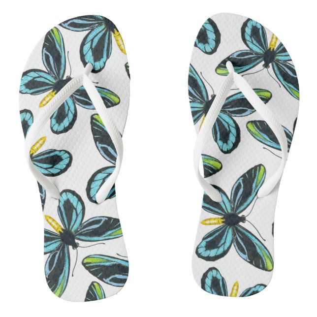 Queen Alexandra' s birdwing butterfly pattern Thongs (Footbed)