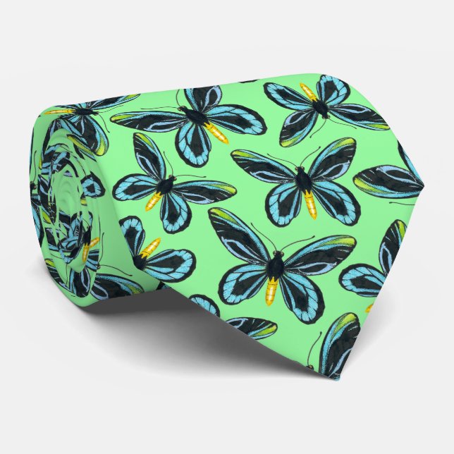 Queen Alexandra' s birdwing butterfly pattern Tie (Rolled)