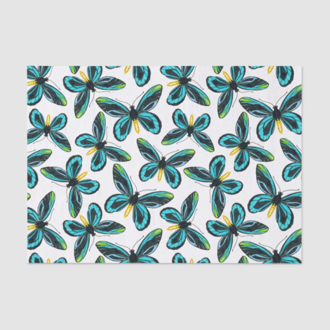 Queen Alexandra' s birdwing butterfly pattern Tissue Paper (Front)