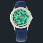 Queen Alexandra' s birdwing butterfly pattern Watch<br><div class="desc">Queen Alexandra' s birdwing butterfly painted with Faber Castell pitt pens,  the pattern made in Photoshop.</div>