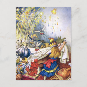 Queen Alice Experiences Fireworks in Wonderland Postcard