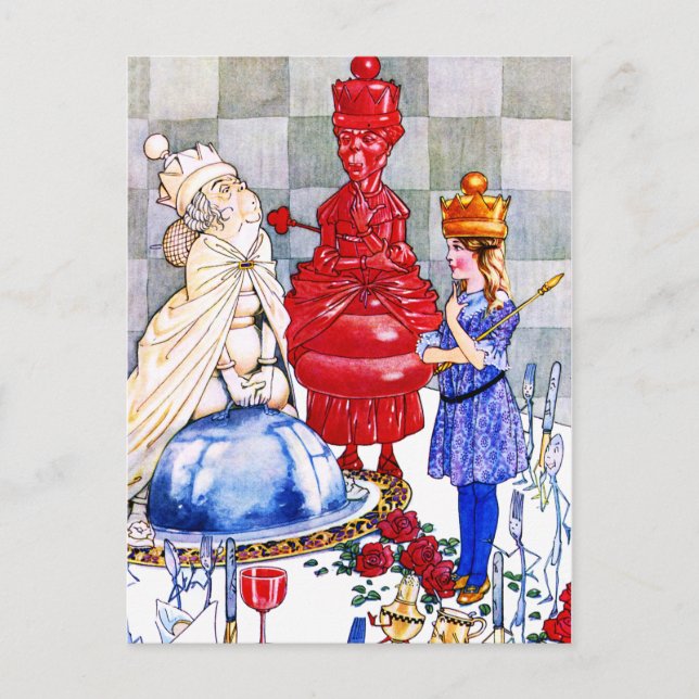Queen Alice, the Red Queen and The White Queen Postcard (Front)
