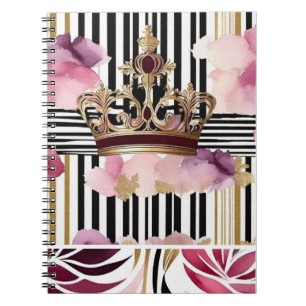 QUEEN All day everyday.  Watercolor crown notepad Notebook
