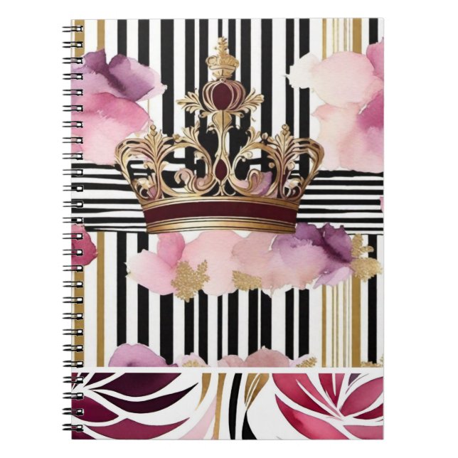 QUEEN All day everyday.  Watercolor crown notepad Notebook (Front)