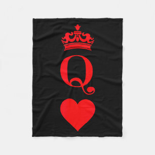 Queen & King Cards Shirt For Valentine Matchin Fleece Blanket