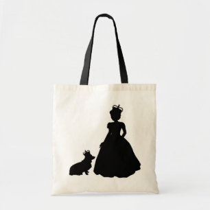 Queen and Corgi royal tote bag