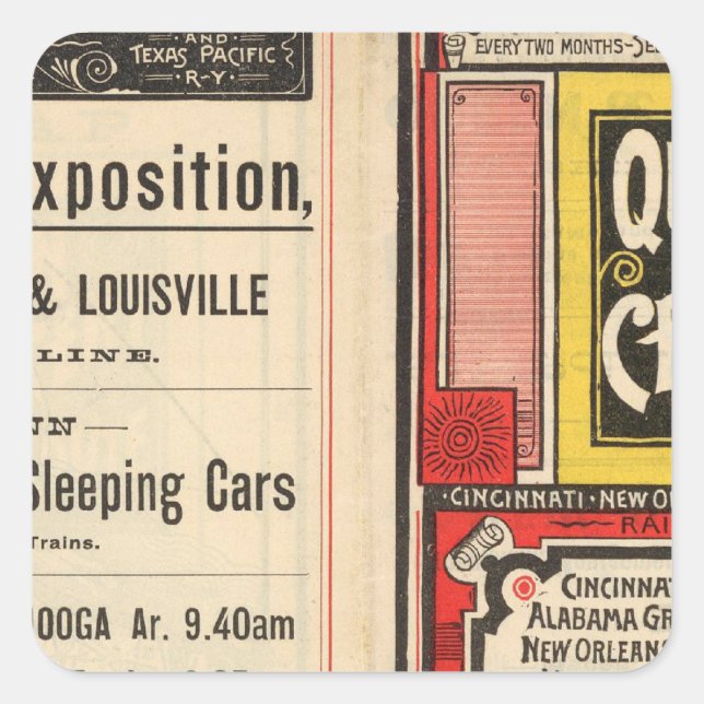 Queen and Crescent Route Square Sticker (Front)