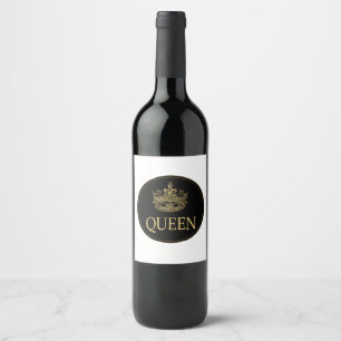 Queen and Crown Emblem Wine Label