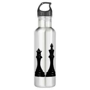 Queen and king chess pieces 710 ml water bottle