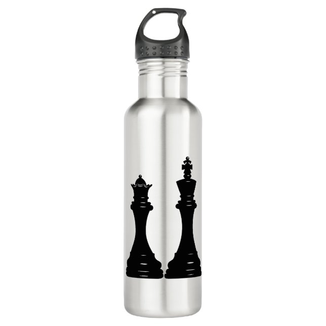 Queen and king chess pieces 710 ml water bottle (Front)
