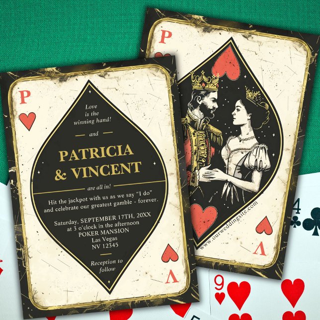 Queen and King Poker Card Wedding Invitation (Creator Uploaded)