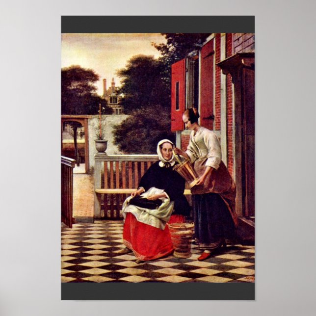 Queen And Servant By Hooch Pieter De (Best Quality Poster (Front)