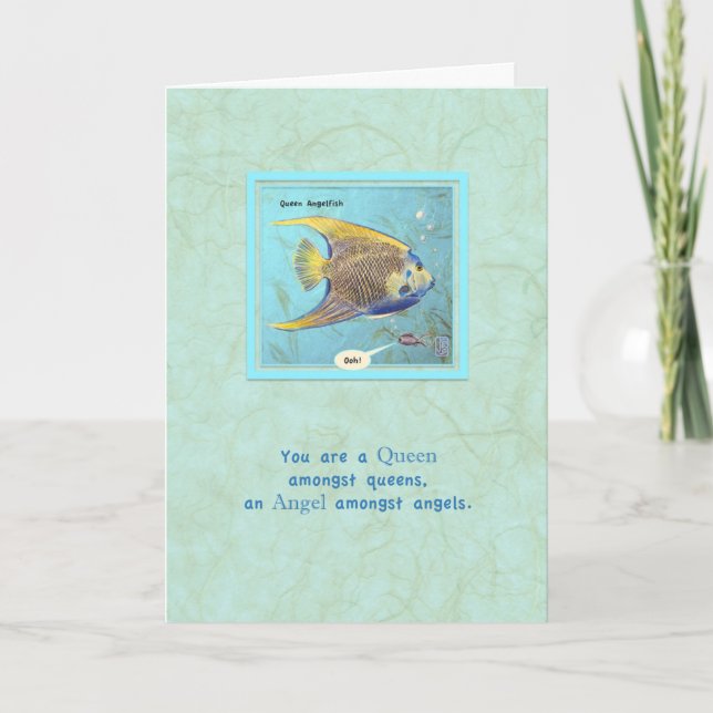 Queen Angelfish Birthday Card (Front)