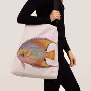 queen angelfish print crossbody bag