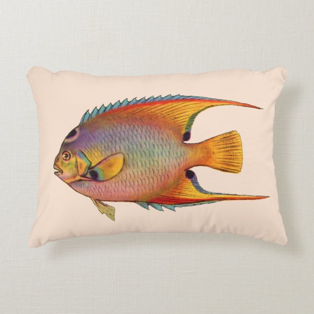 queen angelfish print decorative cushion (Front)