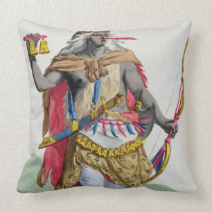 Queen Anna Nzinga (1583-1663), from 'Receuil des E Cushion