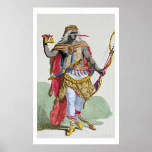 Queen Anna Nzinga (1583-1663), from 'Receuil des E Poster