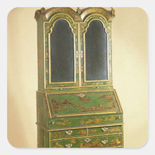 Queen Anne bureau cabinet with ball feet, c.1710 Square Sticker