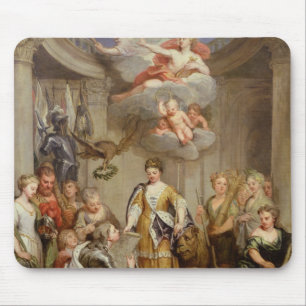 Queen Anne presenting plans of Blenheim military Mouse Pad