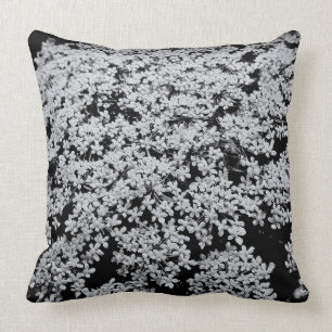 Queen Anne’s Lace Wildflower B&W Cushion