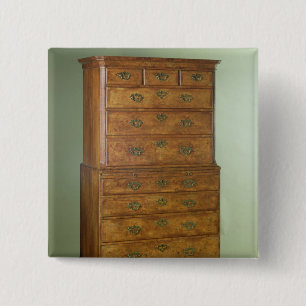 Queen Anne walnut tallboy, early 18th century 15 Cm Square Badge