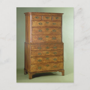 Queen Anne walnut tallboy, early 18th century Postcard