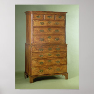 Queen Anne walnut tallboy, early 18th century Poster