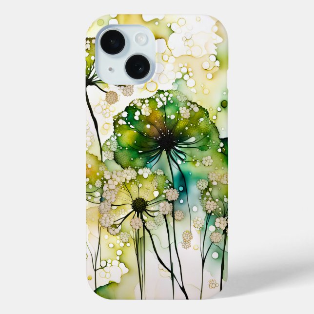 Queen Anne's Lace and Bubbles Abstract Case-Mate iPhone Case (Back)
