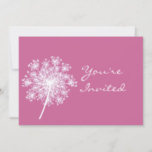 Queen Anne's Lace  Flower Girl's  Birthday Party Invitation