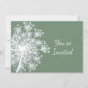 Queen Anne's Lace  Flower Green Classic Invitation