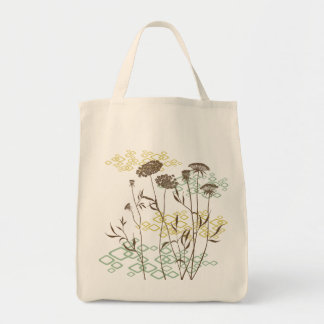 Queen Anne's Lace In White Breeze Grocery Tote