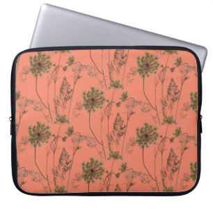 Queen Anne's Lace on a Laptop Sleeve (Salmon)