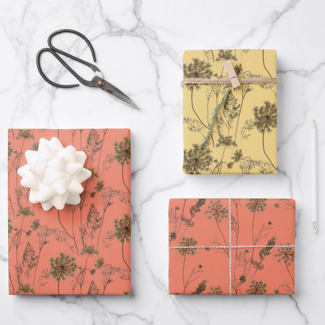 Queen Anne's Lace on a Wrapping Paper Set  (Front)