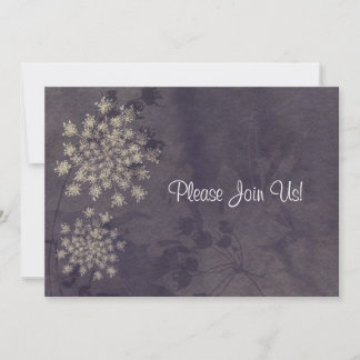 Queen Anne's Lace Purple Wedding Invitation