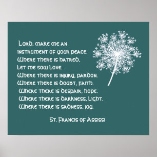 Queen Anne's Lace St. Francis Assissi Prayer Poster